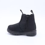 ⁦بسطار ولادي بتصميم سحاب للأطفال لون أسود⁩ - الصورة ⁦5⁩