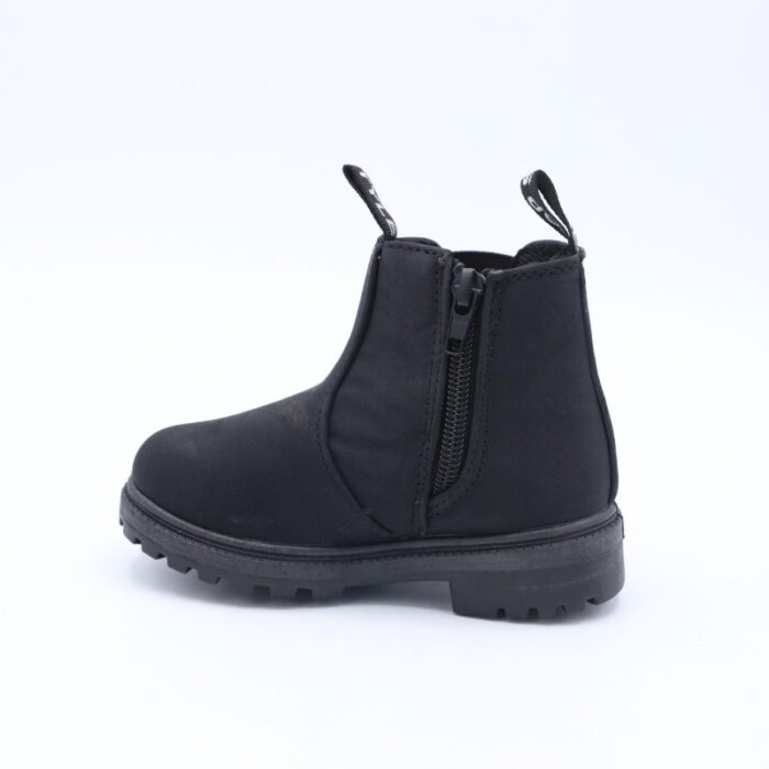 ⁦بسطار ولادي بتصميم سحاب للأطفال لون أسود⁩ - الصورة ⁦5⁩