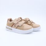 حذاء رياضي بشريطين لاصق لون بيج