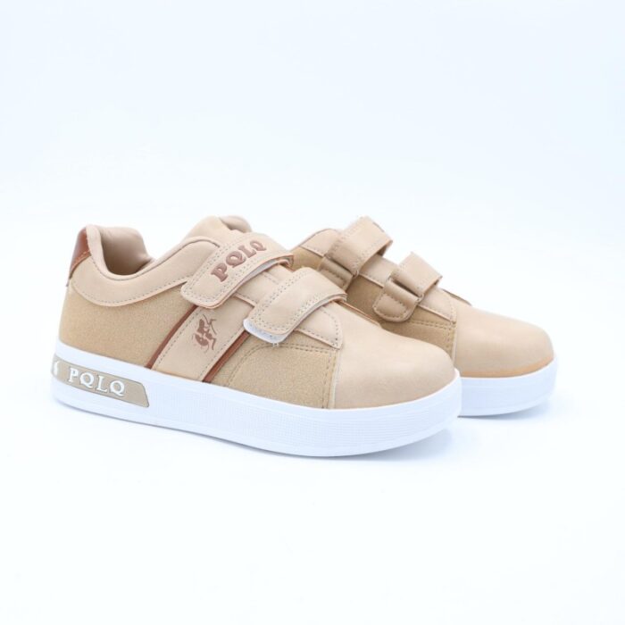 ⁦حذاء رياضي بشريطين لاصق لون بيج⁩ - الصورة ⁦8⁩