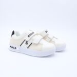 حذاء رياضي بشريطين لاصق لون ابيض