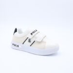 ⁦حذاء رياضي بشريطين لاصق لون ابيض⁩ - الصورة ⁦2⁩