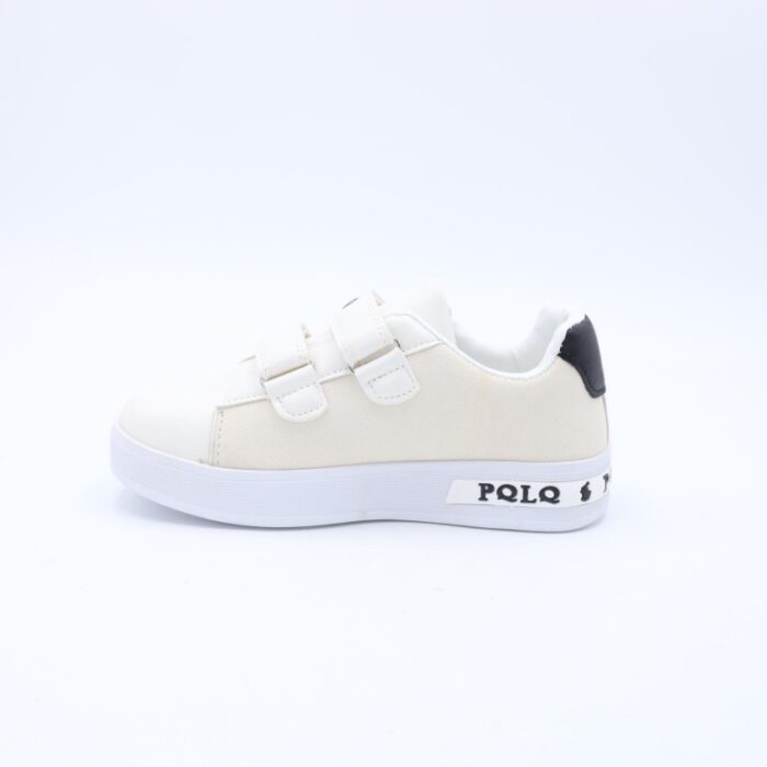 ⁦حذاء رياضي بشريطين لاصق لون ابيض⁩ - الصورة ⁦4⁩