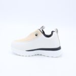 ⁦حذاء جلد بنعل مريح وعملي رياضي برباط وهمي لون أبيض⁩ - الصورة ⁦4⁩