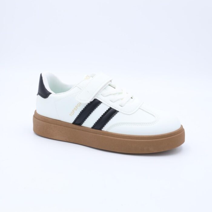 ⁦حذاء رياضي نعل عريض بناتي لون ابيض وأسود⁩ - الصورة ⁦3⁩