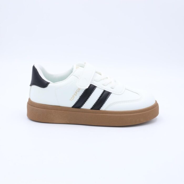 ⁦حذاء رياضي نعل عريض بناتي لون ابيض وأسود⁩ - الصورة ⁦4⁩