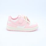 ⁦حذاء رياضي مع ستيكر لابوبو بشريط لاصق بناتي لون زهري وابيض⁩ - الصورة ⁦4⁩