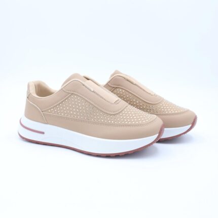 حذاء رياضي بنعل مريح وعملي للنساء لون كاكي