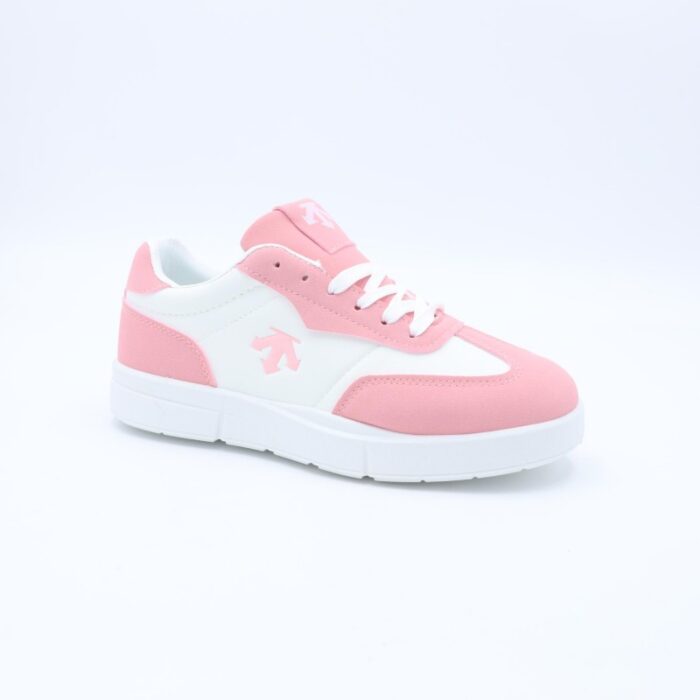 ⁦حذاء رياضي جلد للنساء لون زهري وابيض⁩ - الصورة ⁦3⁩