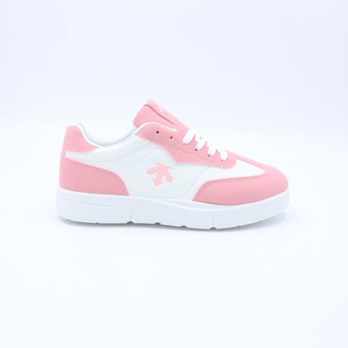 ⁦حذاء رياضي جلد للنساء لون زهري وابيض⁩ - الصورة ⁦4⁩