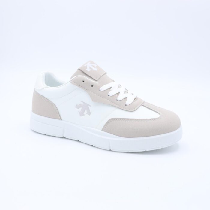 ⁦حذاء رياضي جلد للنساء لون بني وابيض⁩ - الصورة ⁦3⁩