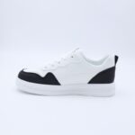 حذاء رياضي كلاسيك جلد للنساء لون أبيض وأسود