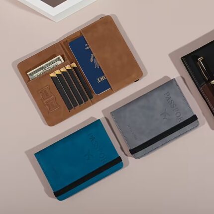 محفظة جواز سفر جزدان لون بني