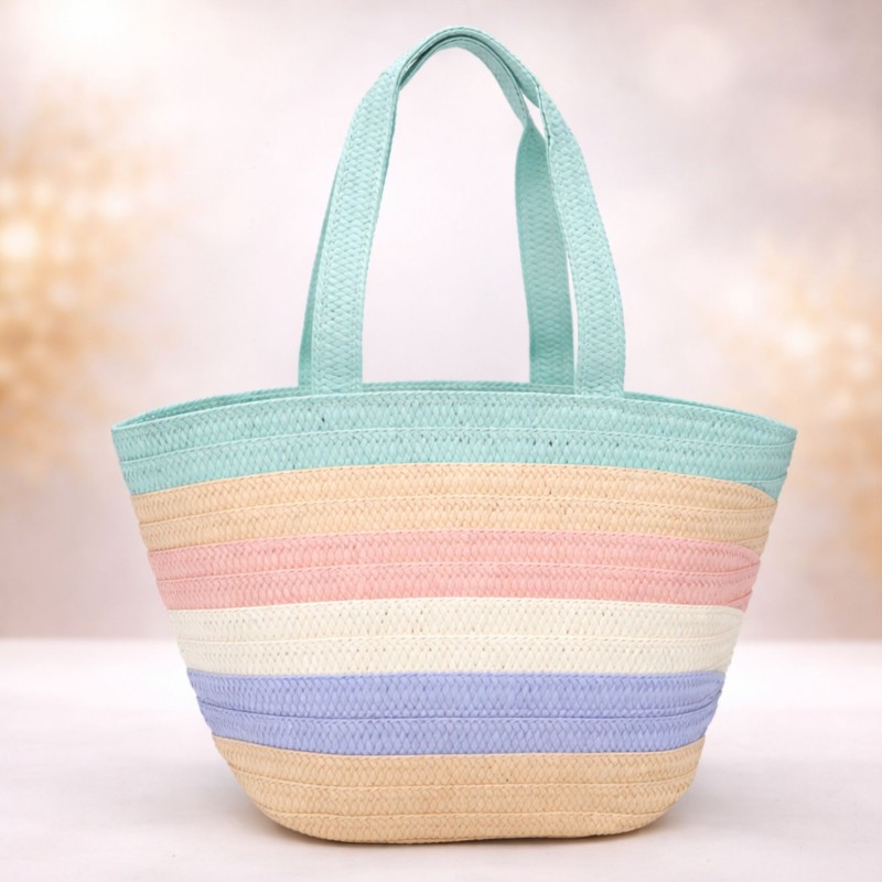 103398372_697dc0b01307c حقيبة منسوجة من القش متعددة الألوان - الصورة 1