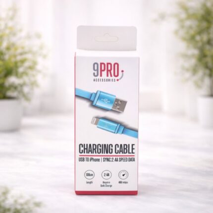 9Pro Charging Cable USB To IPhone 1M-Blue