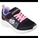 حذاء سكيتشرز مايكروسبيك بلس سويرل سويت للأطفال لون أسود ونعل أبيض- Skechers Kids' Microspec Plus Swirl Sweet Shoes
