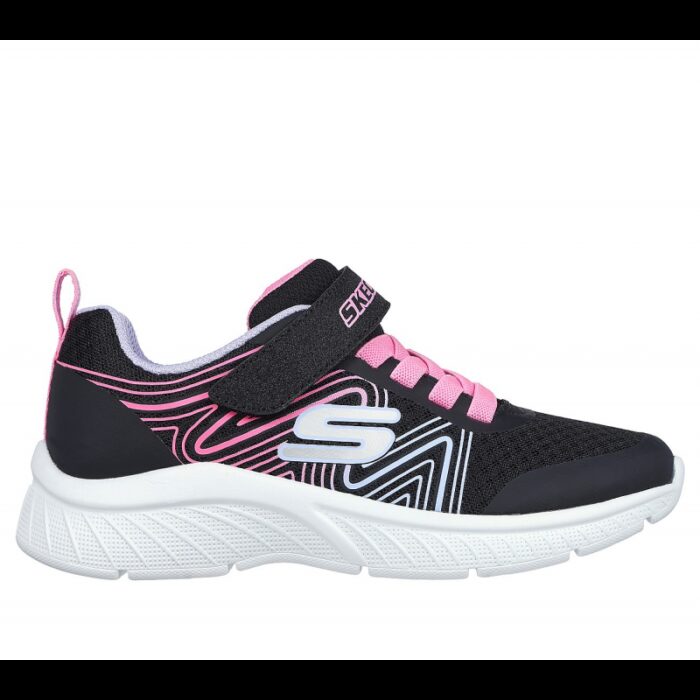 ⁦حذاء سكيتشرز مايكروسبيك بلس سويرل سويت للأطفال لون أسود ونعل أبيض- Skechers Kids' Microspec Plus Swirl Sweet Shoes⁩ - الصورة ⁦2⁩