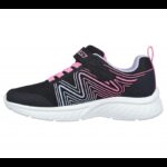 ⁦حذاء سكيتشرز مايكروسبيك بلس سويرل سويت للأطفال لون أسود ونعل أبيض- Skechers Kids' Microspec Plus Swirl Sweet Shoes⁩ - الصورة ⁦5⁩
