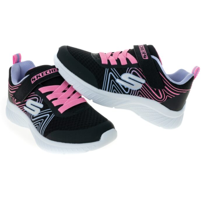 ⁦حذاء سكيتشرز مايكروسبيك بلس سويرل سويت للأطفال لون أسود ونعل أبيض- Skechers Kids' Microspec Plus Swirl Sweet Shoes⁩ - الصورة ⁦7⁩
