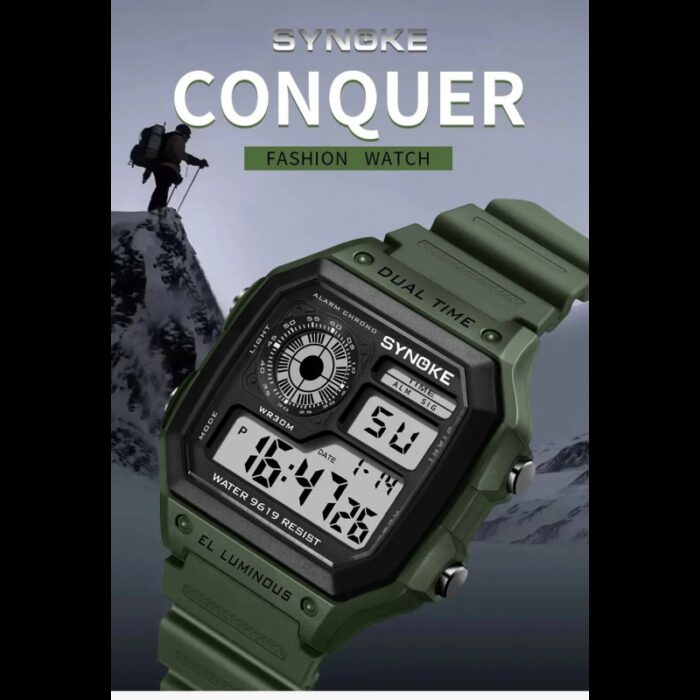 ⁦ساعة 3 شاشات سيليكون مربعة بألوان مختلفة⁩ - الصورة ⁦2⁩