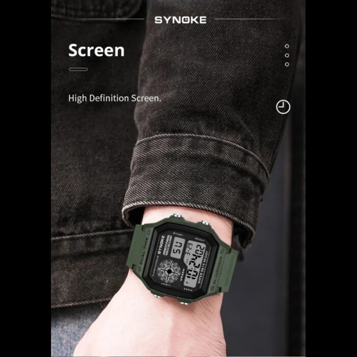 ⁦ساعة 3 شاشات سيليكون مربعة بألوان مختلفة⁩ - الصورة ⁦4⁩