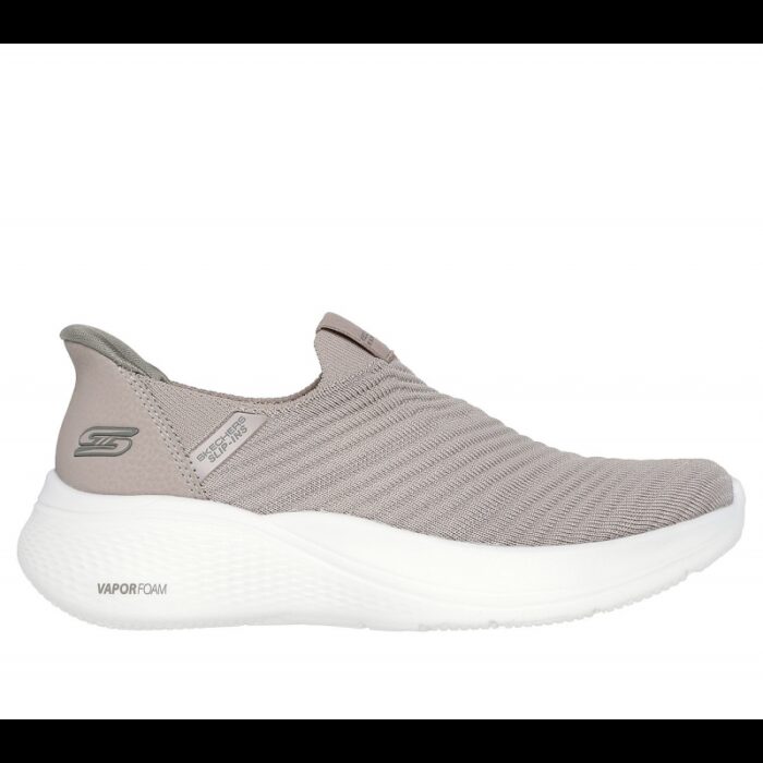 ⁦Skechers Women's Slip-ins: BOBS Sport Infinity - Daily Vision Shoes - حذاء سكيتشرز سليب انس: بوبس انفينتي للنساء لون بيج ونعل أبيض⁩ - الصورة ⁦2⁩