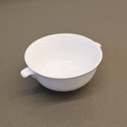 صحن بورسلان بتصميم دائري قطر 12 سم لون أبيض