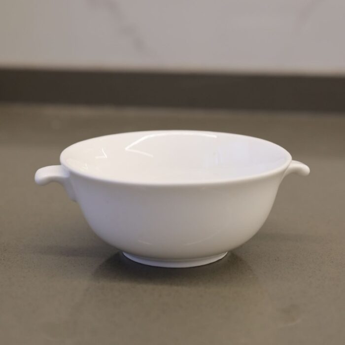 ⁦صحن بورسلان بتصميم دائري قطر 12 سم لون أبيض⁩ - الصورة ⁦2⁩