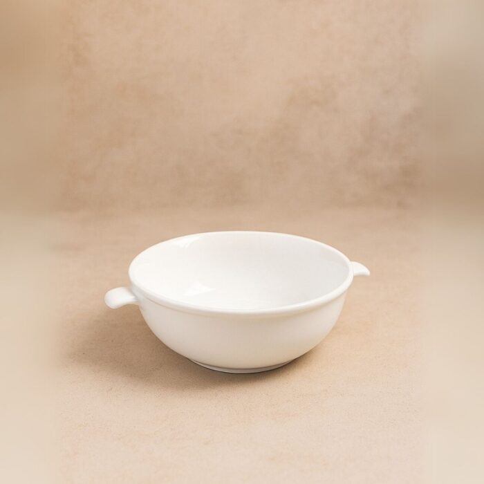 ⁦صحن بورسلان بتصميم دائري قطر 12 سم لون أبيض⁩ - الصورة ⁦4⁩