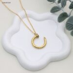 سلسال شكل مسمار دائري لون ذهبي