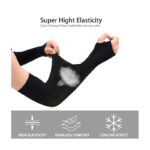 ⁦أكمام رياضية مع فتحة للابهام - للحماية من الشمس والأشعة فوق البنفسجية – مثالية لركوب الدراجات، الجري، والتمارين الرياضية - لون أسود⁩ - الصورة ⁦4⁩