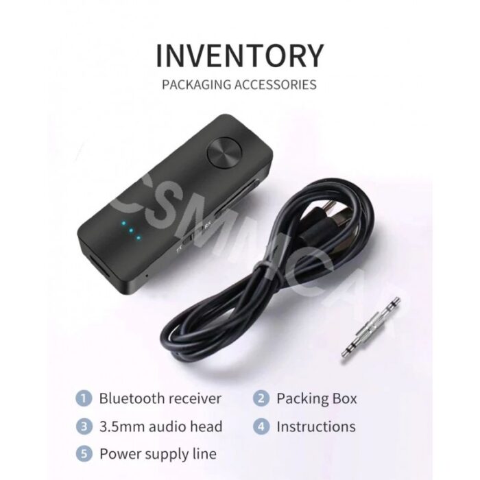 ⁦محول صوت أوكس - يعمل بتقنية البلوتوث 5.3 - مثالي للسيارة والمنزل - قابل لاعادة الشحن⁩ - الصورة ⁦4⁩