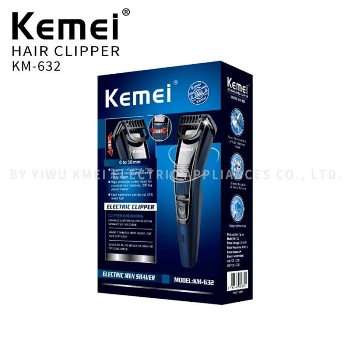 ⁦ماكينة حلاقة كهربائية Kemei احترافية للشعر واللحية للرجال ذات رأس واحد - مزودة بعدّاد للتحكم بمستوى ارتفاع الرأس لحلاقة مثالية دائما⁩ - الصورة ⁦2⁩