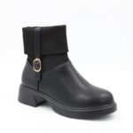 ⁦جزمة مع كعب للنساء لون أسود⁩ - الصورة ⁦4⁩