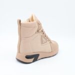 ⁦حذاء كاجوال برباط مع كعب شتوي للنساء لون بيج⁩ - الصورة ⁦10⁩