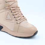 ⁦حذاء كاجوال برباط مع كعب شتوي للنساء لون بيج⁩ - الصورة ⁦13⁩