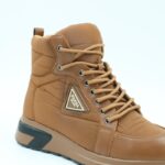 ⁦حذاء كاجوال برباط مع كعب شتوي للنساء لون كاكي⁩ - الصورة ⁦7⁩