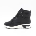 ⁦حذاء كاجوال برباط مع كعب شتوي للنساء لون أسود⁩ - الصورة ⁦6⁩