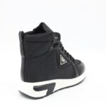 ⁦حذاء كاجوال برباط مع كعب شتوي للنساء لون أسود⁩ - الصورة ⁦7⁩