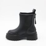 ⁦بسطار جلد للأطفال لون أسود⁩ - الصورة ⁦3⁩