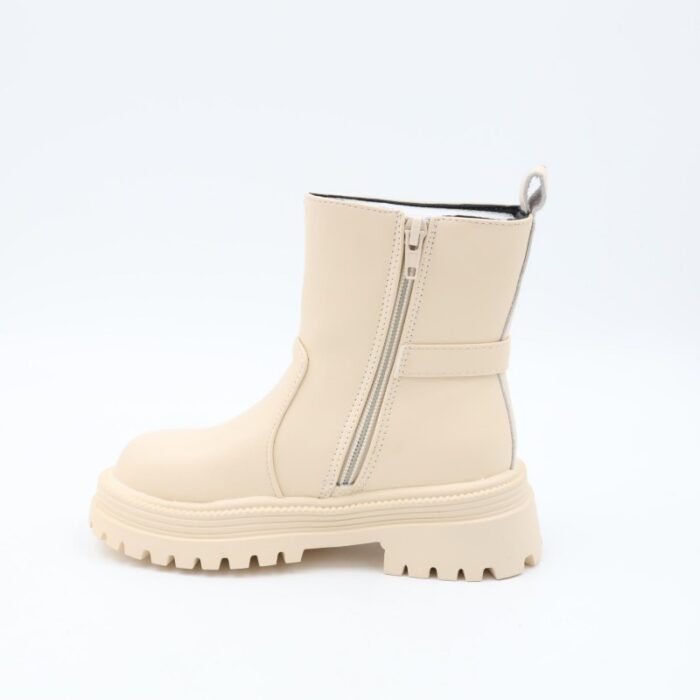 ⁦بسطار جلد للأطفال لون بيج⁩ - الصورة ⁦3⁩