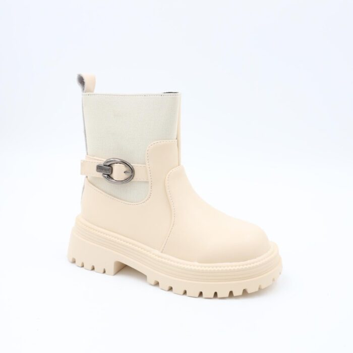 ⁦بسطار جلد للأطفال لون بيج⁩ - الصورة ⁦6⁩