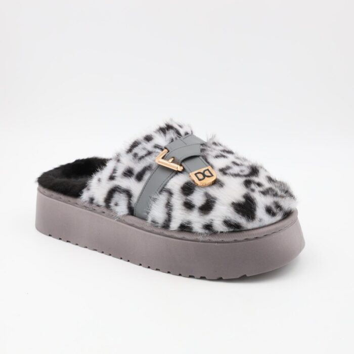 ⁦شبشب شتوي للنساء لون سكني و أسود⁩ - الصورة ⁦6⁩