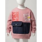 ⁦بلوزة بناتي بأكمام طويلة لون زهري⁩ - الصورة ⁦2⁩