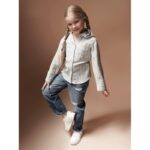 طقم قميص بناتي +بنطلون بناتي مخطط لون أخضر