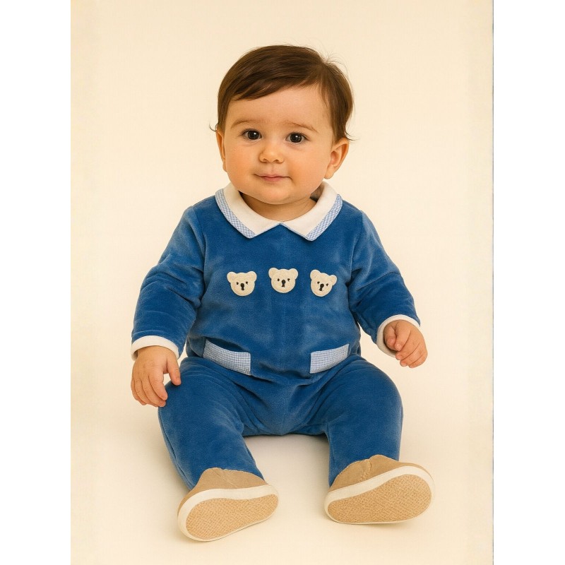 ⁦افرهول شنوي بسحاب للاطفال لون ازرق⁩ - الصورة ⁦1⁩