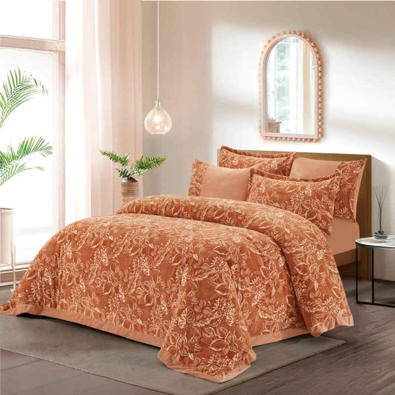 ⁦[14140675] طقم غطاء تخت 6 قطع WEATHER PATMOS CARAMEL KING 260×240+8 CM⁩ - الصورة ⁦1⁩