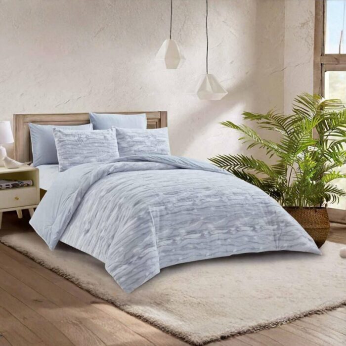 ⁦[14112356] طقم غطاء تخت 6 قطع FLOWER WINTER FOG GREY KING 260×240 CM⁩ - الصورة ⁦7⁩