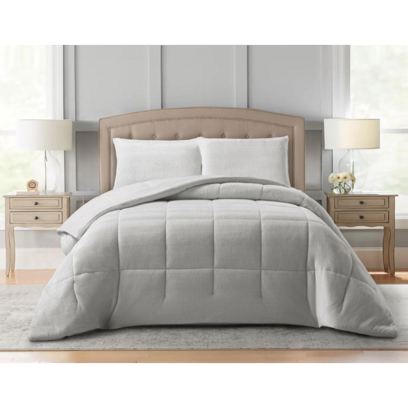 ⁦[24150064] طقم غطاء تخت 4 قطع VALOR JULIE GREY DOUBLE 240X220 CM⁩ - الصورة ⁦1⁩