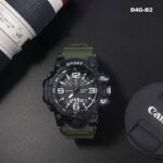 ⁦ساعة يد رقمية رياضية للرجال حزام سيليكون لون أخضر ماركة Sport Shock⁩ - الصورة ⁦2⁩